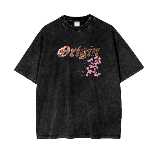Origin Æsthetics Oversize Snow Washed T Cherry Blossom