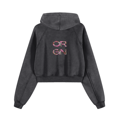 Origin Aesthetics Womens Cropped Hoodie | Pink Camo