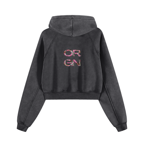 Origin Aesthetics Womens Cropped Hoodie | Pink Camo