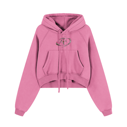 Origin Aesthetics Womens Cropped Hoodie | Pink Camo