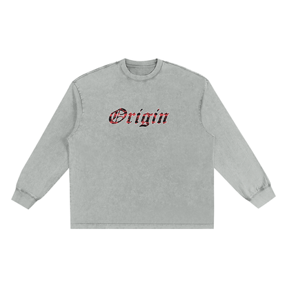 Snow Washed Oversize Long Sleeve T-shirt