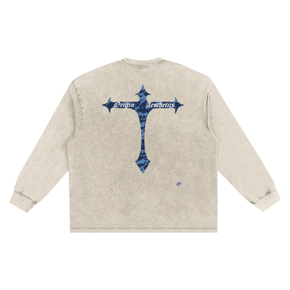 Snow Washed Oversize Long Sleeve T-shirt