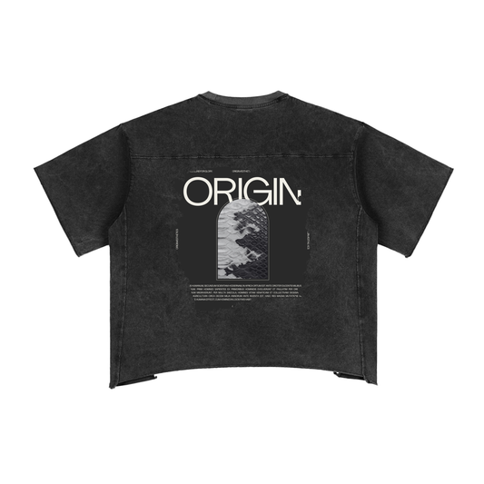 Origin Æsthetics Pure Cotton Raw Edge Boxy T- Furtuna