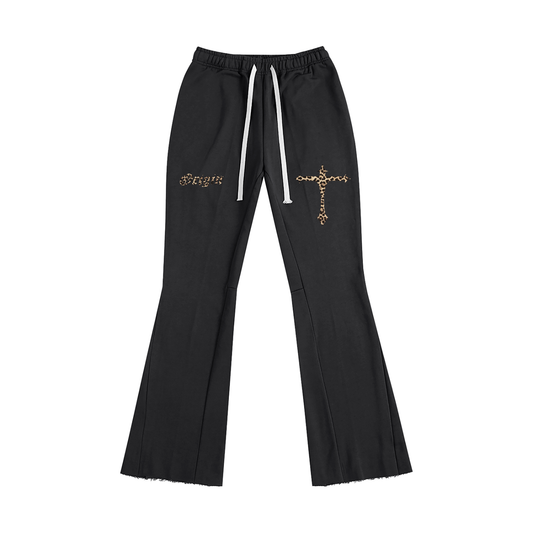 Pure cotton Flared Sweatpants leopard