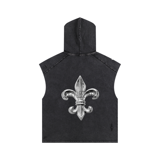 Origin Æsthetics Pure Cotton cut off hood- fleur de li