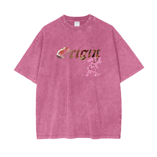 Origin Æsthetics Oversize Snow Washed T Cherry Blossom