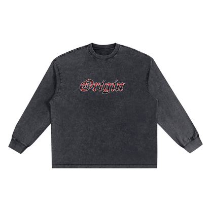 Snow Washed Oversize Long Sleeve T-shirt