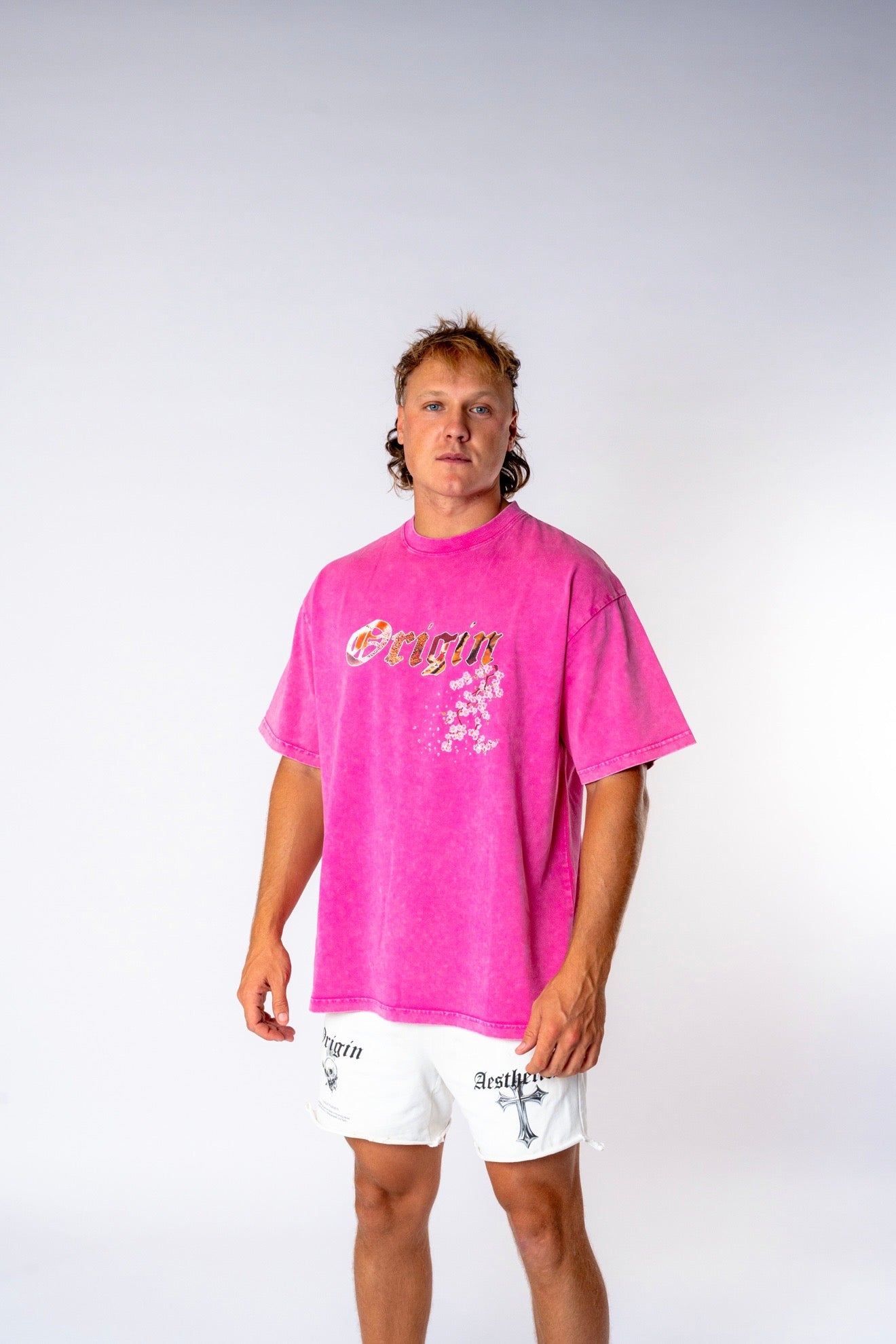 Origin Æsthetics Oversize Snow Washed T Cherry Blossom