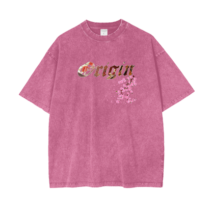 Origin Æsthetics Oversize Snow Washed T Cherry Blossom