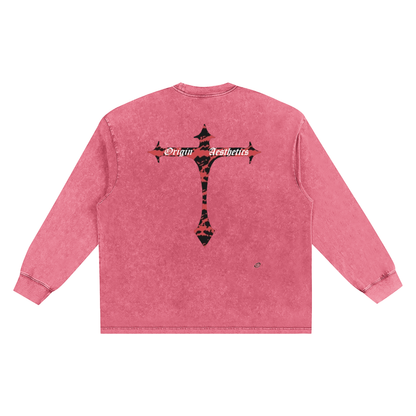 Snow Washed Oversize Long Sleeve T-shirt