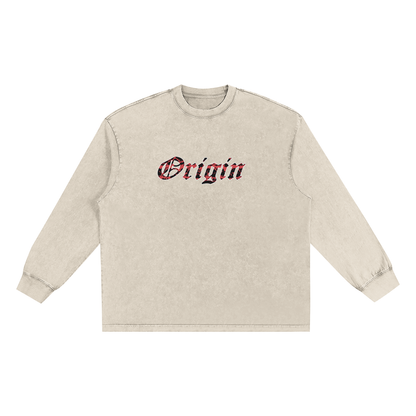 Snow Washed Oversize Long Sleeve T-shirt