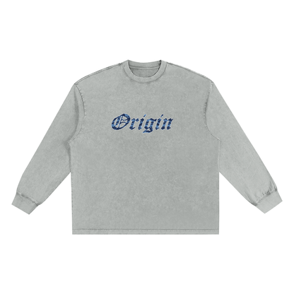 Snow Washed Oversize Long Sleeve T-shirt