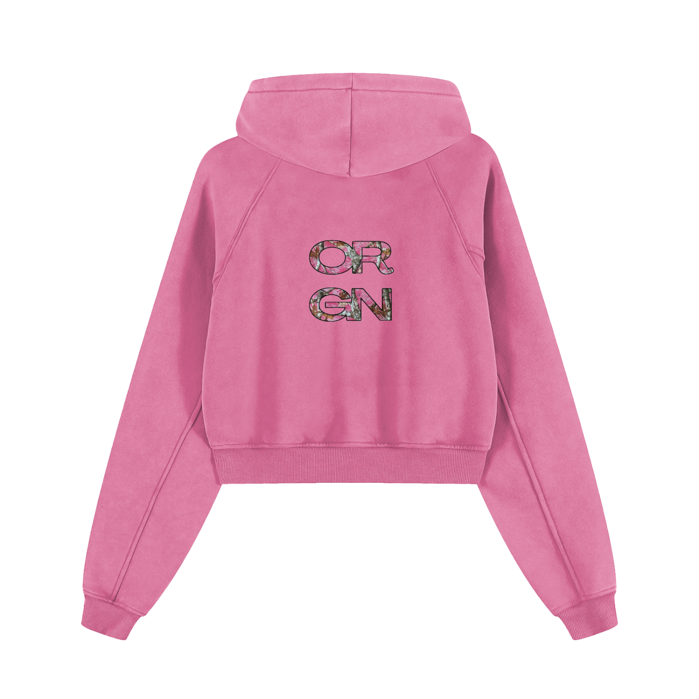 Origin Aesthetics Womens Cropped Hoodie | Pink Camo