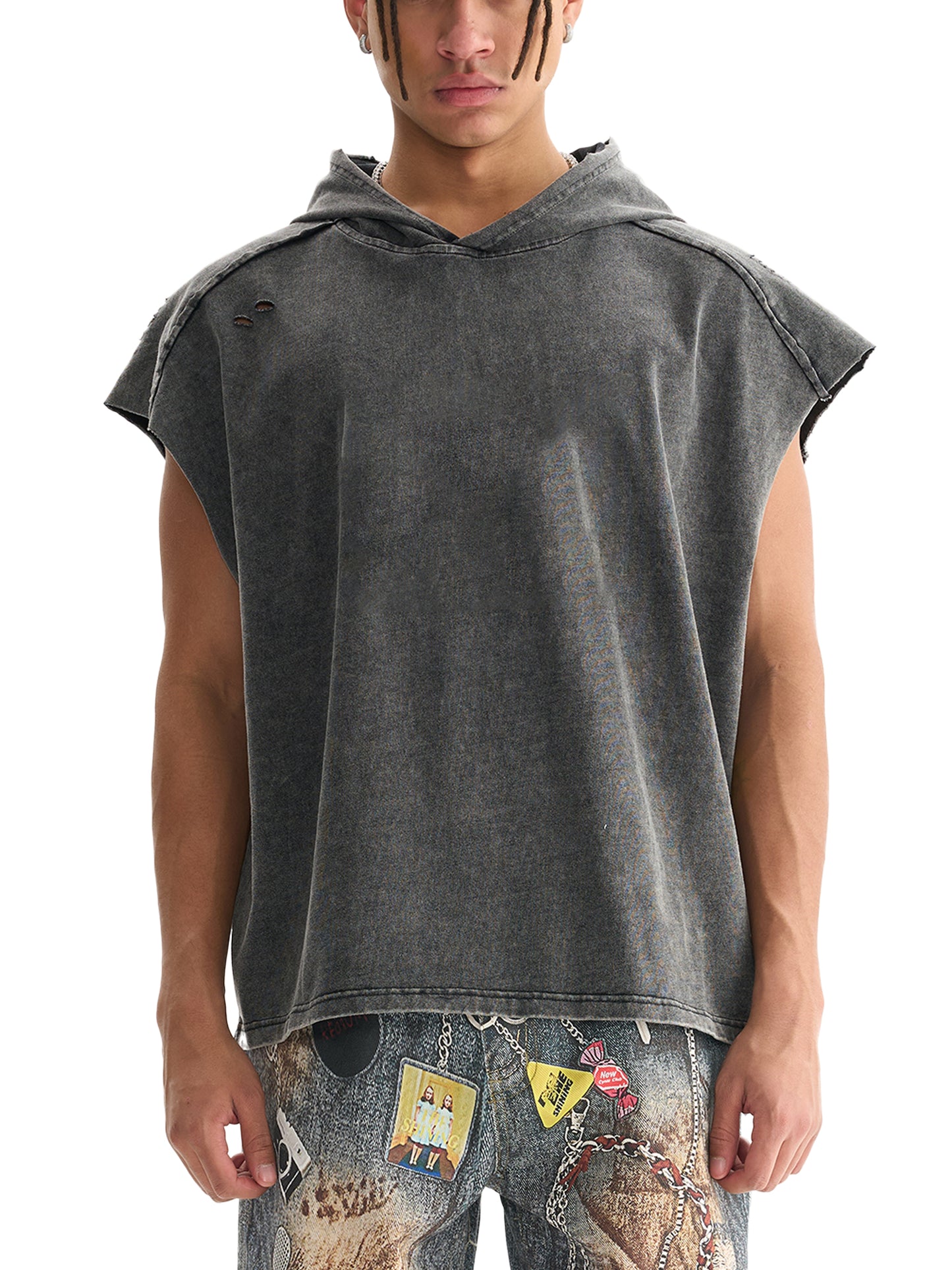 Origin Æsthetics Pure Cotton cut off hood- fleur de li